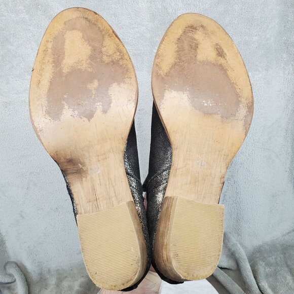 Diba True Shoes Womens Size 10 Stop By Black Metallic Shimmer Leather Ankle Boot - Picture 6 of 10